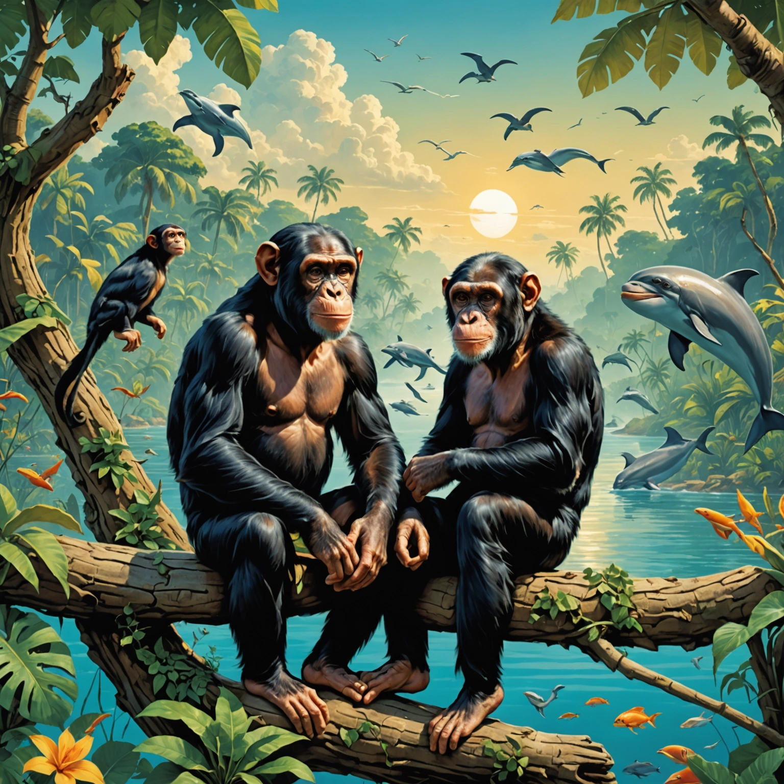 Самые умные животные мира: Шимпанзе и дельфины